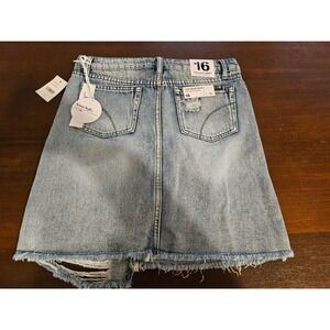 Joe's Jeans Cut Off Raw Hem Girl's Jean Mini Skirt Blue Denim Size 16 NEW